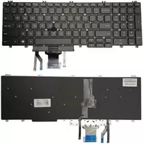 Nešiojamo Kompiuterio Klaviatūra DELL Latitude 5500 Su Apšvietimu Trackpoint JAV Išdėstymas Juoda -