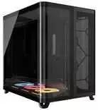 Corsair AIR 5400 LX-R LINK PC Case, Mid-Tower, Tempered Glass, RGB – Juodas, includes 3x 120mm Fans