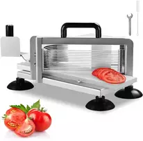 Komercinė pomidorų pjaustyklė, didelio našumo daržovių pjaustyklė, virtuvei ir restoranui, 4.76 mm griežinėliai, nerūdijančio plieno, rankinė pjaustyklė