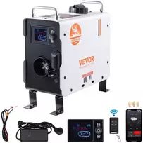 2kW Dyzelinis Šildytuvas 12V/24V su Bluetooth, Nešiojamas Oro Šildytuvas RV, Kempingui, Garažui, su CO Signalizacija, Nuotolinio Valdymo Pultu, Greitas Šildymas