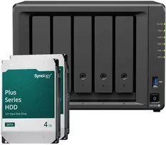 Serveris „Synology DS1525+ 8TB Plus HDD NAS“ rinkinys, įskaitant 2 x 4 TB „Synology Plus“ 3,5 colio SATA kietuosius diskus