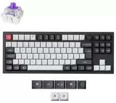 Klaviatūra Keychron Q3 HE, su laidu & Wireless, USB + RF belaidė + Bluetooth, Magnetic-mechaninė key switch, RGB LED, Juodas, Carbon