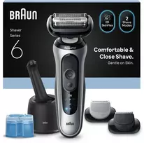 Barzdaskutė „Braun“ 6 serijos elektrinis skustuvas „SmartCare Center“ + 2 priedai – 62-S7650CC – sidabrinis