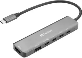 Sandberg 136-77 USB-C 6 viename medijos stotelė