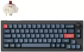 Klaviatūra Keychron Keychron V2 Max QMK/VIA Wireless Custom Mechaninė klaviatūra Fully Assembled Knob / Carbon Juodas / Gateron Jupiter Brown