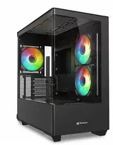 Sharkoon ELITE SHARK CM100, juodas bokšto korpusas, 2 grūdinto stiklo ekranai