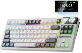 Klaviatūra Royal Kludge S85 (Baltas Night) - RK rusvai gelsvas Switches