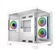 „Cooler Master Elite 481 Wood“, ATX, permatomas šoninis skydelis, 3x 120 mm ARGB ventiliatoriai, baltas