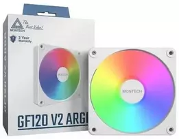 Ventiliatorius Montech GF120 V2 ARGB PWM Baltas 120mm Ventiliatorius