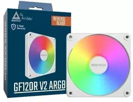Montech ventiliatorius GF120R V2 ARGB PWM Reverse Baltas 120mm ventiliatorius