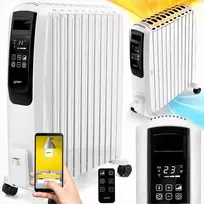 Tepalinis radiatorius 2500W su Wi-Fi ir laikmačiu, 10 sekcijų, taupantis energiją, tylus veikimas, tepalinis šildytuvas 2500W, Wi-Fi radiatorius, ekonomiškas šildymas