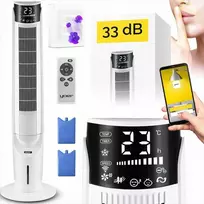 Nešiojamas oro aušintuvas, koloninis ventiliatorius namams ir biurui, tylus 33 dB, „6 viename“ funkcijos, WiFi valdymas, nešiojamas garavimo aušintuvas, koloninis ventiliatorius su drėkintuvu, oro gryninimo ventiliatorius, oro vėsintuvas