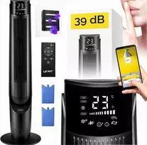 Nešiojamas oro aušintuvas koloninis ventiliatorius, tylus „6 viename“ oro grynintuvas su aromaterapija, valdomas „Wi-Fi“, 39 dB triukšmas, nešiojamas garavimo aušintuvas, koloninis ventiliatorius su jonizatoriumi, drėkintuvas ventiliatorius, oro vėsintuvas