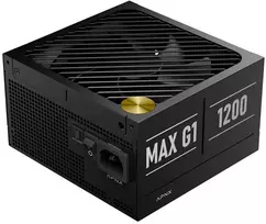 APNX MAX G1 1,200W 80 PLUS Gold Power Supply, ATX 3.1, PCIe 5.1, Fully Modular, Compact – 1,200 Watts, Juodas