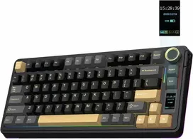 EPOMAKER EA75 MAX belaidė 75% mechaninė žaidimų klaviatūra su RGB, TFT ekranu ir Ice jungikliais, juoda
