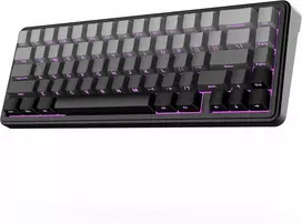 EPOMAKER F65 65% mechaninė tri-režimo RGB klaviatūra, juoda