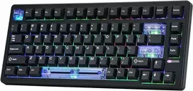 EPOMAKER HE80 laidinė žaidimų klaviatūra 75% Hall Effect, RGB, PBT, juoda