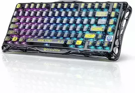GravaStar Mercury K1 Lite belaidė 75% RGB mechaninė klaviatūra, juoda permatoma