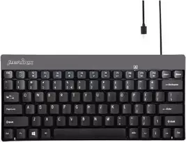 Klaviatūra Perixx Perixx PERIBOARD-422 DE, Mini USB-C Klaviatūra su laidu, juodas