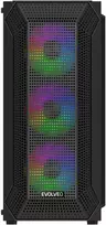 Obudowa Evolveo Xenon, obudowa ATX, 4x ARGB ventilátor 120mm, przedni panel airflow mesh, juoda