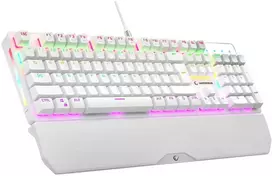 Žaidimų klaviatūra Rampage KB-R86 UMBRA. Balta. USB. RGB Rainbow pašvietimas. mėlyni mygtukai. mechaninė