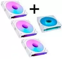 Lian Lian Li "4er Pack" - 3x UNI FAN SL-INF 120 ARGB Reverse Blade PWM Lüfter & 1x Standard Blade, 120mm - baltas (Ohne Controller)