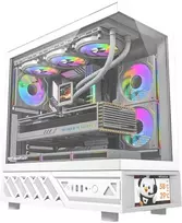 DarkFlash DS950V computer case with display (baltas) + 6 fans