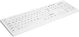 „Contour Design Active Key Contour ClassicClean Medical“ klaviatūra IP68, viso dydžio (100 %), su laidu, USB, žirklinis jungiklis, QWERTY, Baltas