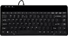 Klaviatūra Perixx Perixx PERIBOARD-409 H, DE, Mini USB klaviatūra, 2 šakotuvai, juoda