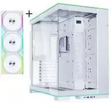 Lian Li O11D EVO RGB, Tempered Glass - baltas + UNI FAN SL Wireless ARGB PWM Lüfter, 3er-Pack inkl. Controller - 120mm
