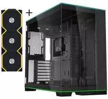 Lian Li O11D EVO RGB, Tempered Glass - juodas + UNI FAN SL Wireless ARGB PWM Lüfter, 3er-Pack inkl. Controller - 120mm