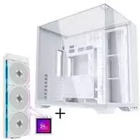 Lian Li O11 Vision Compact Gehäuse Bundle + HydroShift II LCD-S 360TL AiO - baltas