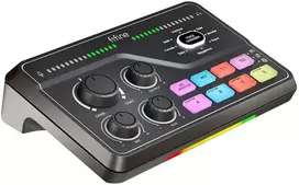 Fifine SC8 RGB gaming mixer juodos spalvos