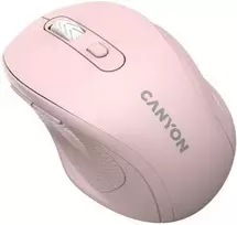 Pelė „Canyon Canyon“ 6 mygtukų belaidė 2,4 GHz pelė, MX8650A jutiklis, iki 1600 DPI, įpurškimo dėklas, 3 mln. gyvavimo laiko kairysis ir dešinysis jungikliai, 2xAAA baterijos, ABS medžiaga. Dydis: 105x71x40 mm, svoris: 59 g, Rožinė