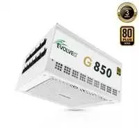 Maitinimo šaltinis Evolveo G850 maitinimo šaltinis 850W 80+ GOLD ATX 3.1 aPFC 140 mm wentylator w pełni modularny gwarancja 3 metai balta