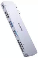 6in1 Baseus Ultra Joy 100W 1xUSB-C, 2xUSB, 1xHDMI, SD/Micro SD slot pilkas