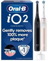 Dantų šepetėlis Oral-B Braun „Eltandborste iO2 Night Juodas/Calm Rožinė Duo“, 1 kelioninis dėklas