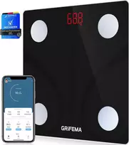 Svarstyklės GRIFEMA išmanioji kūno sudėties vonios svarstyklė Bluetooth, 13 funkcijų, 150 kg, GA2001