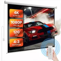 Projektorius Elektrinis projektoriaus ekranas 3048 mm, 4:3, su nuotolinio valdymo pultu, tvirtinamas prie sienos, automatinis kino ekranas namams ir biurui
