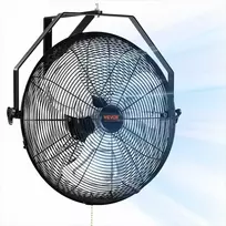 Vandeniui atsparus sieninis ventiliatorius, 57cm, 3 greičiai, 4150 CFM, juodas pramoninis lauko ventiliatorius sandėliui, šiltnamiui, dirbtuvėms ir terasai, galingas vėsinimas