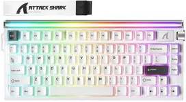 Mechaninė žaidimų klaviatūra Attack Shark R85HE StarLight baltas . laidinė. RGB apšvietimas