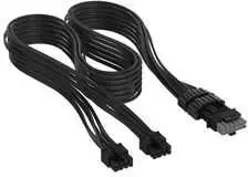Corsair Premium Sleeved 2x 8-Pin to 12V-2×6 Cable, for Type-5 Power Supply – Juodas