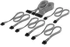 Corsair Cable Set, Type 4, DC Cable Starter Kit, individually sleeved – juodas / baltas