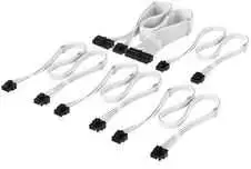 Corsair Cable Set, Type 4, DC Cable Starter Kit, individually sleeved – baltas