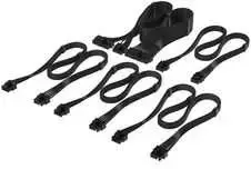 Corsair Cable Set, Type 4, DC Cable Starter Kit, individually sleeved – juodas