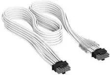 Corsair Premium Sleeved 12V-2×6 to 12V-2×6 Cable, Universal – Baltas