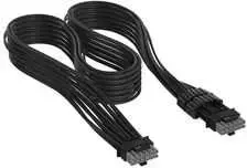 Corsair Premium Sleeved 12V-2×6 to 12V-2×6 Cable, Universal – Juodas