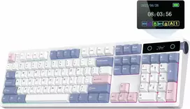 EPOMAKER pilno dydžio belaidė mechaninė klaviatūra su ekranu ir valdymo ratuku, RGB, Hot-Swap, TH108 PRO