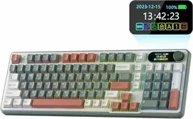 RK ROYAL KLUDGE mechaninė klaviatūra, 98 klavišų, belaidė BT / 2,4 GHz/USB-C, RGB, S98