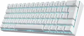 RK ROYAL KLUDGE mechaninė belaidė klaviatūra, 60 %, Bluetooth / 2,4 GHz / laidinė, 61 klavišas, Hot-Swap, mėlynieji jungikliai, RK61-DE